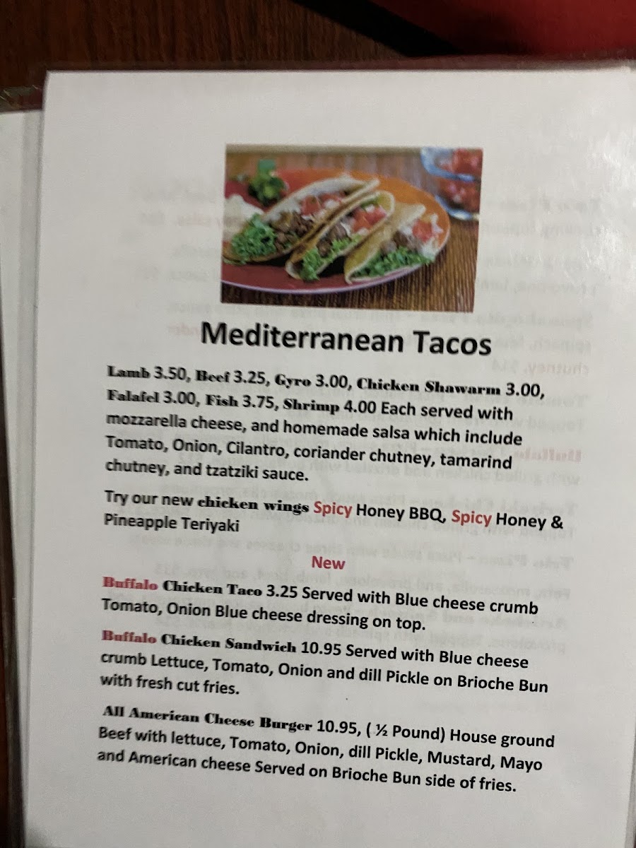 Menu Habiba Babas Indian / Mediterranean Restaurant-9